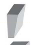 Ilustração de um bloco cinza alto com forma de tronco de pirâmide alongado.
