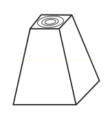 Desenho de um tronco de pirâmide com círculos concêntricos na face superior.