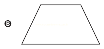 Contorno de um trapézio de bases paralelas, identificado pela letra B.