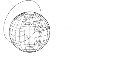 Globo terrestre cortado por um plano inclinado, representado por uma circunferência em perspectiva.